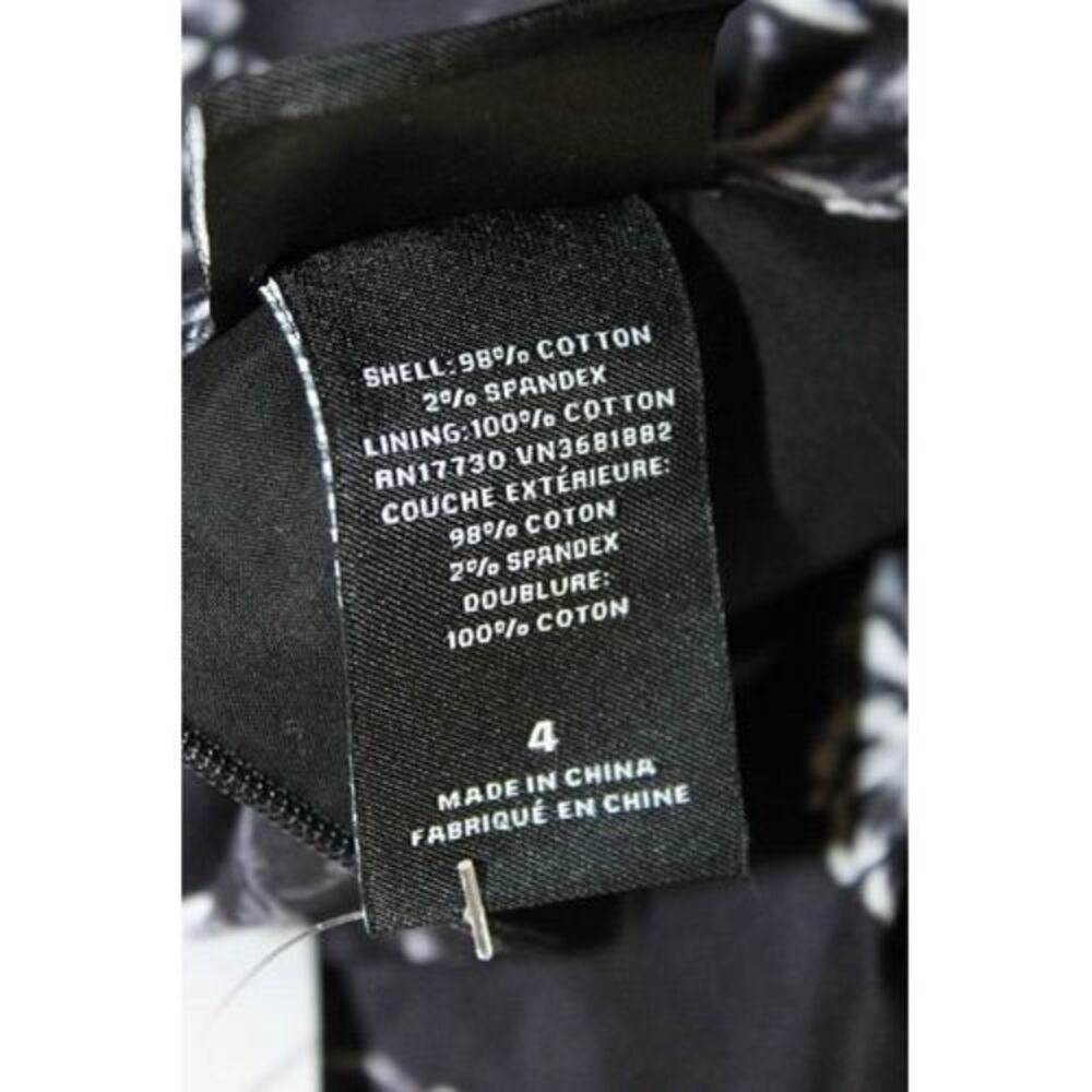 PRABAL GURUNG FOR TARGET Black White Cotton Floral Print A-Line Skirt Sz 4 - Picture 4 of 6